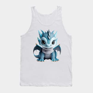 Adorable Baby Ice Dragon Chibi with a Warm Winter Sweater Tank Top